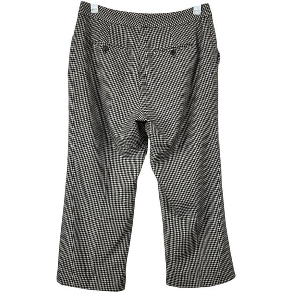 Lauren Ralph Lauren Wool Crop Trouser Pants Houndstooth High Rise 8P Equestrian - Picture 3 of 7